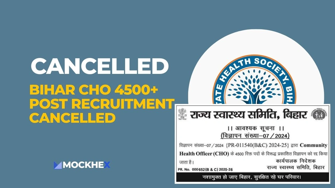 BIHAR CHO 2024 Recruitment Vacancy Cancelled: New Vacancy Date Update